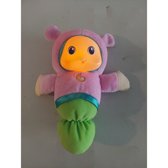 GLOWORM Hasbro Playskool Lullaby Musical Pink Light Up Glow Worm TESTED & WORKS - Picture 1 of 6